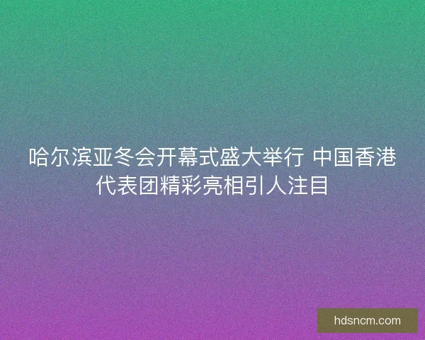 哈尔滨亚冬会开幕式盛大举行 中国香港代表团精彩亮相引人注目